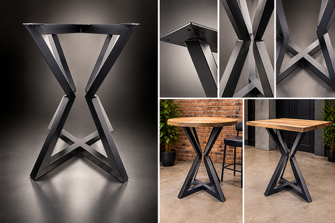 Hourglass Steel Poseur Table Frame product gallery