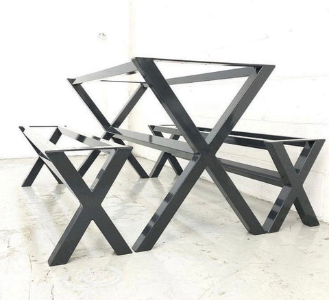X leg bench frame - 400mm high x 300mm wide x various lengths (Copy)