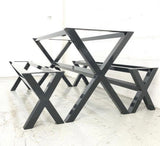 X leg table frame - 71cm high x various lengths